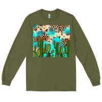 Army Green cactus turquoise leopard cowhide tumbler rana Long Sleeve Tee - RanaPortraitStore