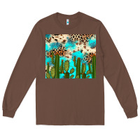 Chestnut cactus turquoise leopard cowhide tumbler rana Long Sleeve Tee - RanaPortraitStore