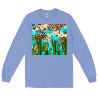 Colony Blue cactus turquoise leopard cowhide tumbler rana Long Sleeve Tee - RanaPortraitStore