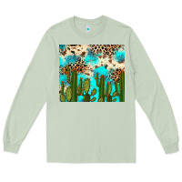 Matcha cactus turquoise leopard cowhide tumbler rana Long Sleeve Tee - RanaPortraitStore