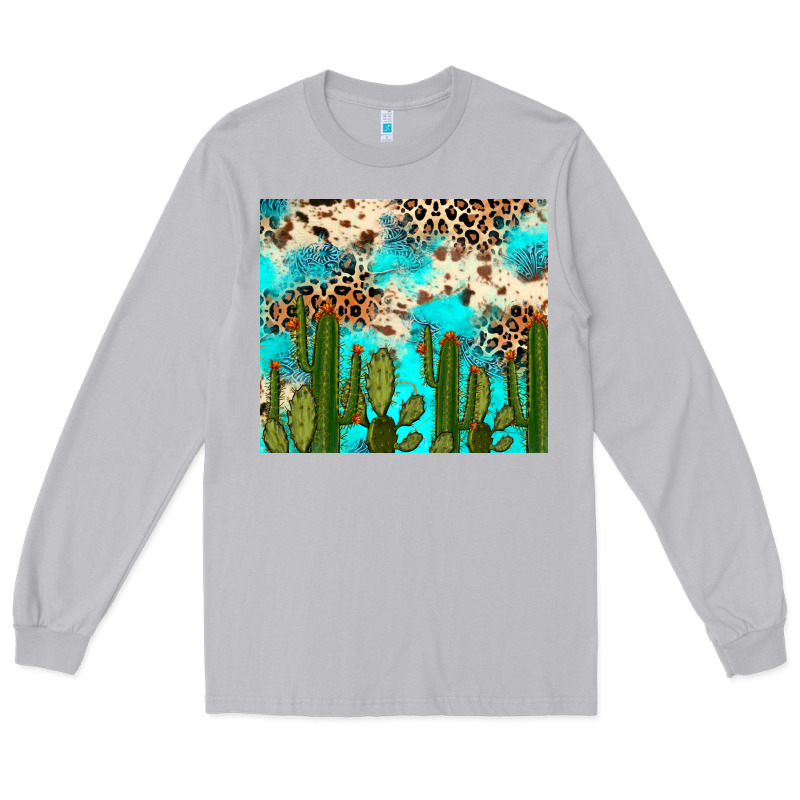 Cactus Turquoise Leopard Cowhide Tumbler Rana Long Sleeve Tee by RanaPortraitStore | Teevron