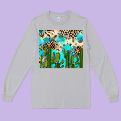 Long Sleeve Tee cactus turquoise leopard cowhide tumbler rana