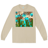 Mushroom cactus turquoise leopard cowhide tumbler rana Long Sleeve Tee - RanaPortraitStore