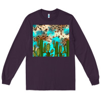 Plum cactus turquoise leopard cowhide tumbler rana Long Sleeve Tee - RanaPortraitStore