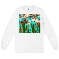 White cactus turquoise leopard cowhide tumbler rana Long Sleeve Tee - RanaPortraitStore