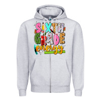 Heather Grey sixth grade energy Zipper Hoodie - texasbilliewilder