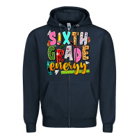 Navy sixth grade energy Zipper Hoodie - texasbilliewilder