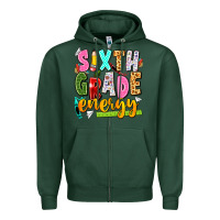 Sports Green sixth grade energy Zipper Hoodie - texasbilliewilder
