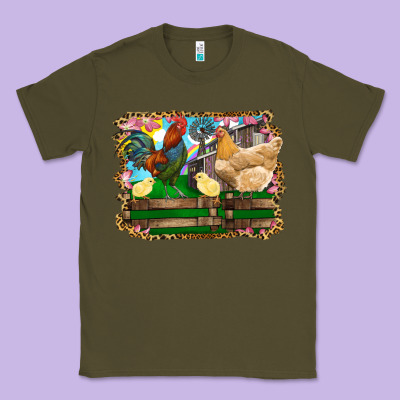 Happy Easter Rooster Chicken And Chick Classic Tee Designed By Ranaportraitstore