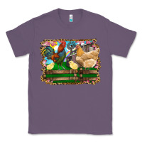 Lavender Happy easter rooster chicken and chick Classic Tee - RanaPortraitStore