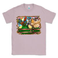 Lilac Happy easter rooster chicken and chick Classic Tee - RanaPortraitStore