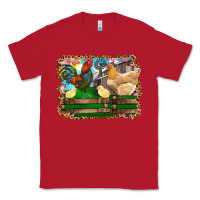 Red Happy easter rooster chicken and chick Classic Tee - RanaPortraitStore