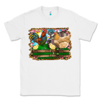 White Happy easter rooster chicken and chick Classic Tee - RanaPortraitStore