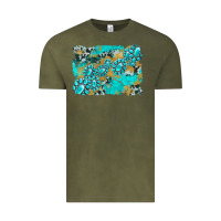 Vintage Olive gemstone cowhide glitter background Vintage Tee - Artiststas
