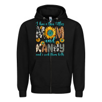 Black i have two titles mom and nanny and i rock them bo Zipper Hoodie - Zillion Design Studio