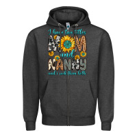 Charcoal Heather i have two titles mom and nanny and i rock them bo Zipper Hoodie - Zillion Design Studio