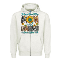 Oatmeal Heather i have two titles mom and nanny and i rock them bo Zipper Hoodie - Zillion Design Studio