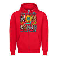 Red i have two titles mom and nanny and i rock them bo Zipper Hoodie - Zillion Design Studio