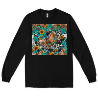 Black cowgirl sunflower turquoise Long Sleeve Tee - RanaPortraitStore