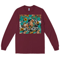 Burgundy cowgirl sunflower turquoise Long Sleeve Tee - RanaPortraitStore