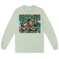 Matcha cowgirl sunflower turquoise Long Sleeve Tee - RanaPortraitStore