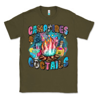 Army Green campfires and coctails Classic Tee - Zillion Design Studio