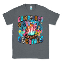 Charcoal Heather campfires and coctails Classic Tee - Zillion Design Studio