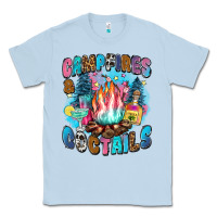 Dusty Blue campfires and coctails Classic Tee - Zillion Design Studio