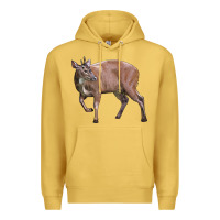 Antique Gold Red Brocket Buck Deer Premium Hoodie - LillyAllenDesigns
