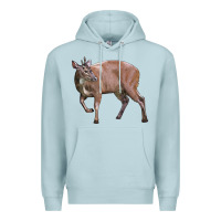 Blue Mist Red Brocket Buck Deer Premium Hoodie - LillyAllenDesigns