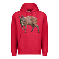 Cardinal Red Brocket Buck Deer Premium Hoodie - LillyAllenDesigns