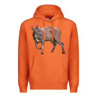 Carrot Red Brocket Buck Deer Premium Hoodie - LillyAllenDesigns