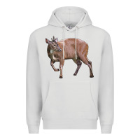 Dove Grey Red Brocket Buck Deer Premium Hoodie - LillyAllenDesigns