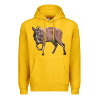Lemon Red Brocket Buck Deer Premium Hoodie - LillyAllenDesigns
