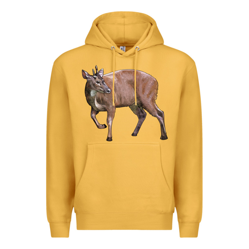 Red Brocket Buck Deer Premium Hoodie by LillyAllenDesigns | Teevron