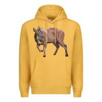 Mustard Red Brocket Buck Deer Premium Hoodie - LillyAllenDesigns