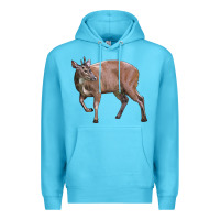 Ocean Blue Red Brocket Buck Deer Premium Hoodie - LillyAllenDesigns