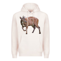 Pale Pink Red Brocket Buck Deer Premium Hoodie - LillyAllenDesigns