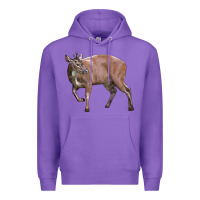 Purple Red Brocket Buck Deer Premium Hoodie - LillyAllenDesigns