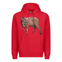 Red Red Brocket Buck Deer Premium Hoodie - LillyAllenDesigns