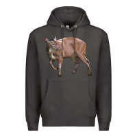 Smoke Red Brocket Buck Deer Premium Hoodie - LillyAllenDesigns