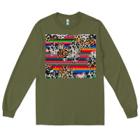 Army Green cowhide leopard serape Long Sleeve Tee - RanaPortraitStore