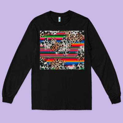 Long Sleeve Tee cowhide leopard serape