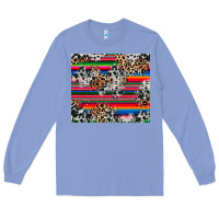Colony Blue cowhide leopard serape Long Sleeve Tee - RanaPortraitStore