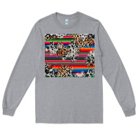 Heather Grey cowhide leopard serape Long Sleeve Tee - RanaPortraitStore