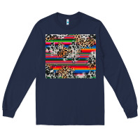 Navy cowhide leopard serape Long Sleeve Tee - RanaPortraitStore