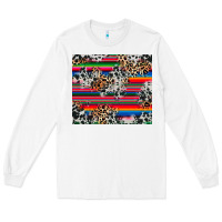 White cowhide leopard serape Long Sleeve Tee - RanaPortraitStore