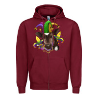 Burgundy mardi gras baby cow Zipper Hoodie - RanaPortraitStore