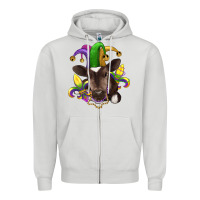 Dove Grey mardi gras baby cow Zipper Hoodie - RanaPortraitStore