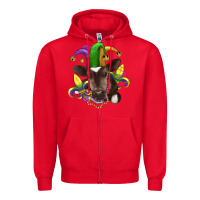 Red mardi gras baby cow Zipper Hoodie - RanaPortraitStore